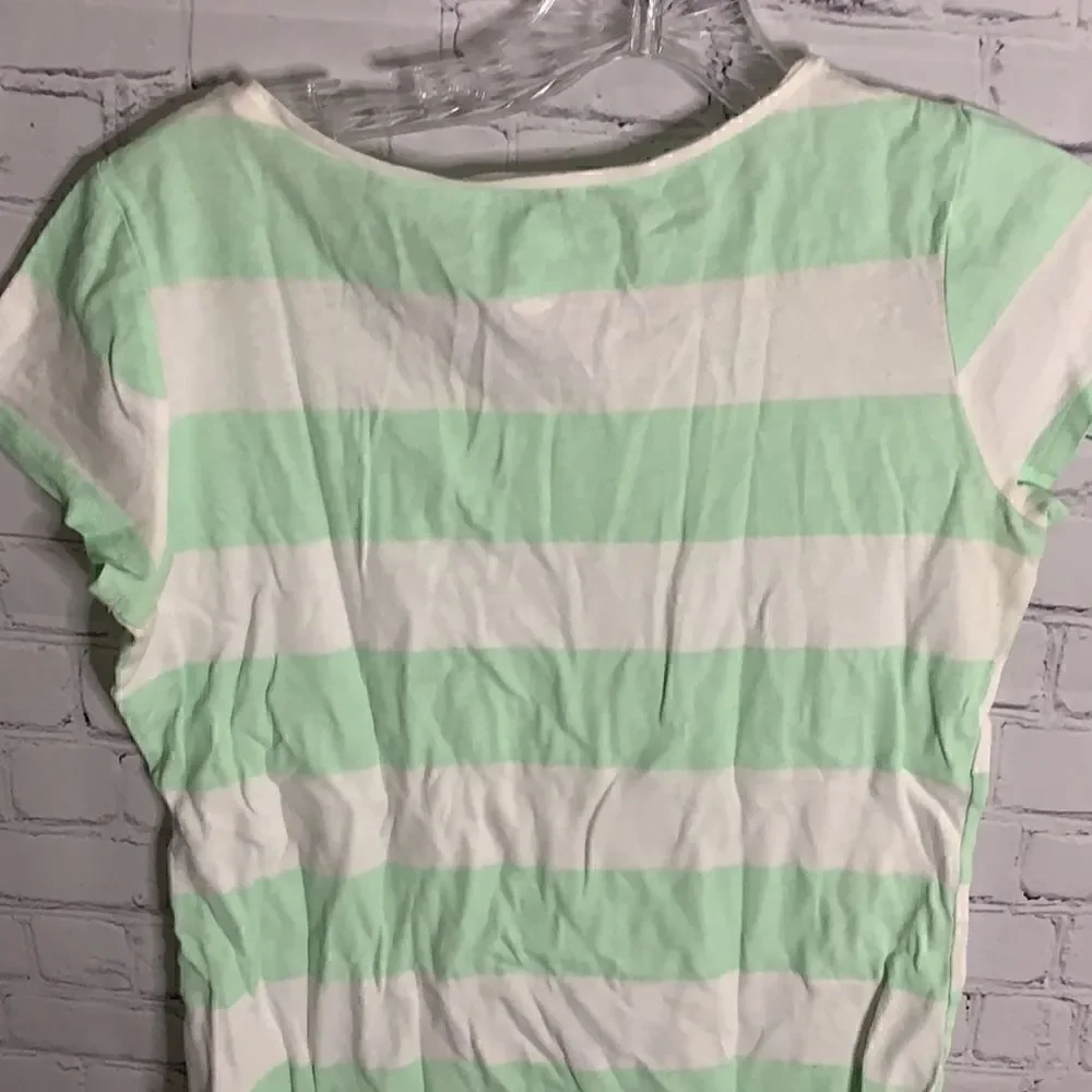 Old Navy Lime and White Striped Shirt - XL 14